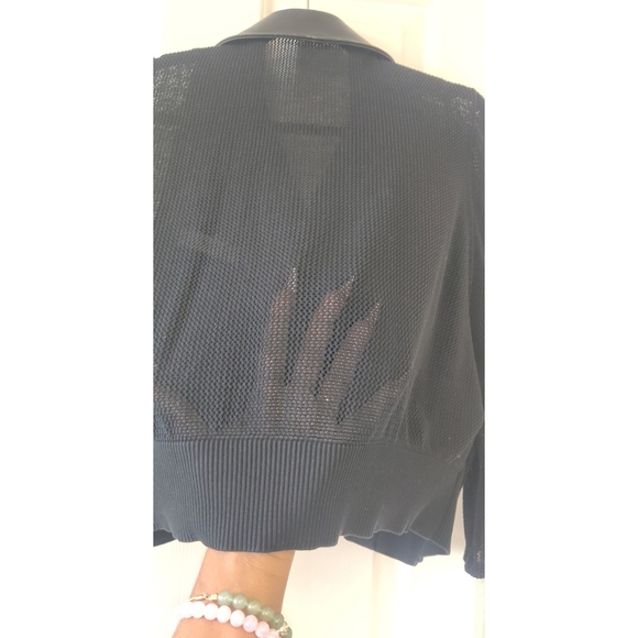 Lane Crawford Toga Crochet Cuff Cardigan Leather J - Picture 10 of 14